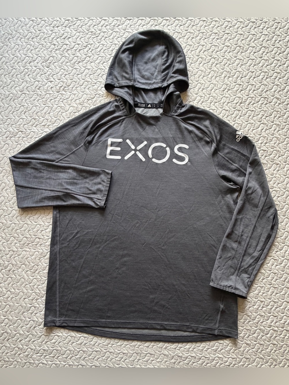 Adidas EXOS Men’s XL Gray Long Sleeve Performance Training Hoodie Pullover